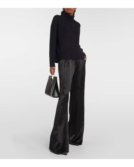 Nili Lotan Black Weite Hose Flavie Aus Seide