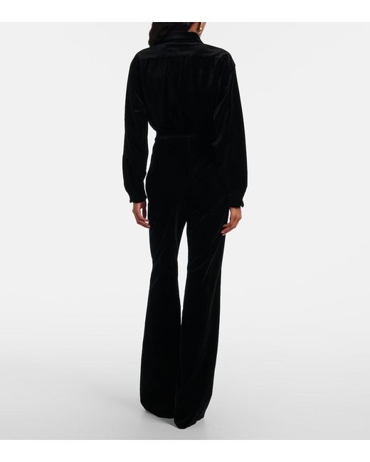 Max Mara Black Cotton Velvet Bodysuit