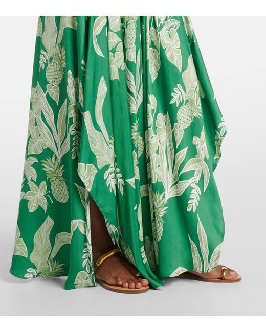 Poupette Green Mabelle Satin Maxi Dress