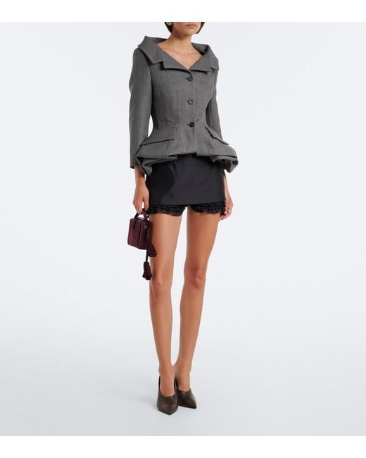 Magda Butrym Gray Peplum Virgin Wool Blazer