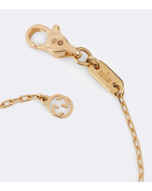 Gucci Metallic Interlocking G 18Kt Necklace With Diamonds
