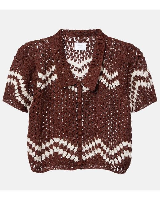 Top Raccourci En Crochet De Coton Anna Kosturova en coloris Brown