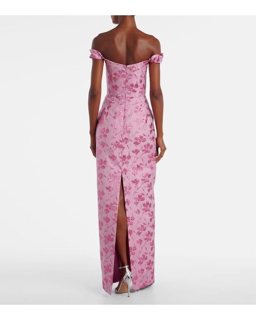 Markarian Pink Off-Shoulder-Robe Yolanda Aus Brokat