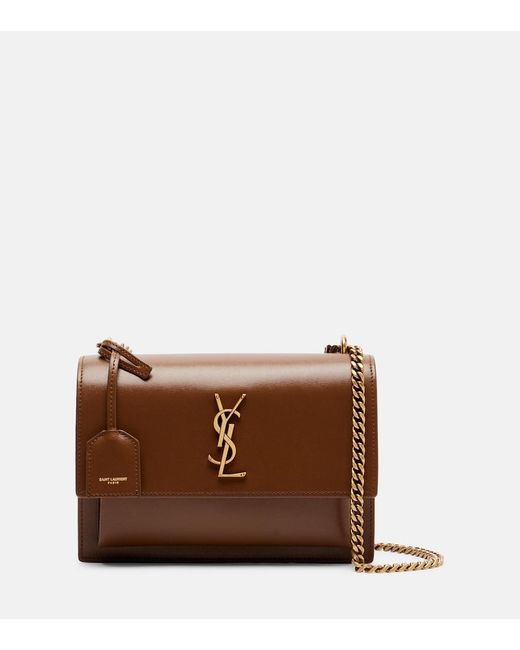 Saint Laurent Brown Sunset Medium Leather Shoulder Bag