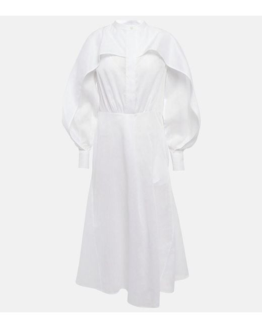 Jil Sander White Cotton Shirt Dress
