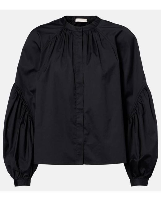 Ulla Johnson Black Bluse Rowena Aus Baumwolle