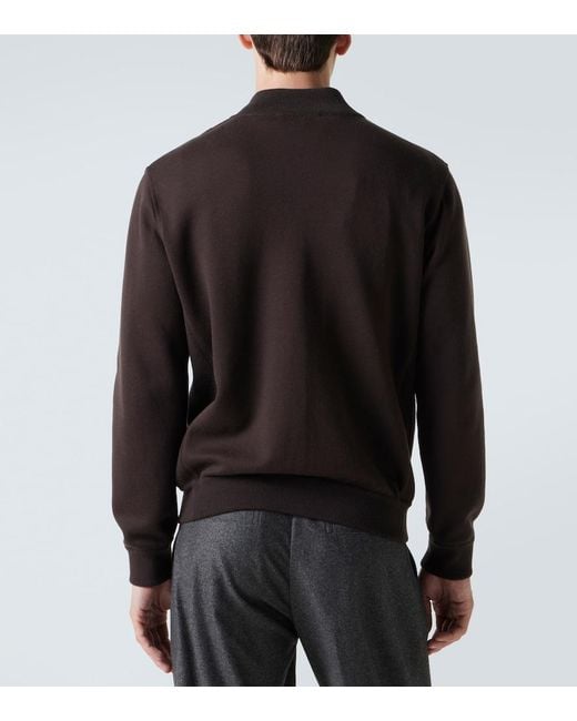 Loro Piana Brown Whitney Cotton-Blend Jersey Bomber Jacket for men