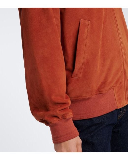 Tod's Red Suede Bomber Jacket
