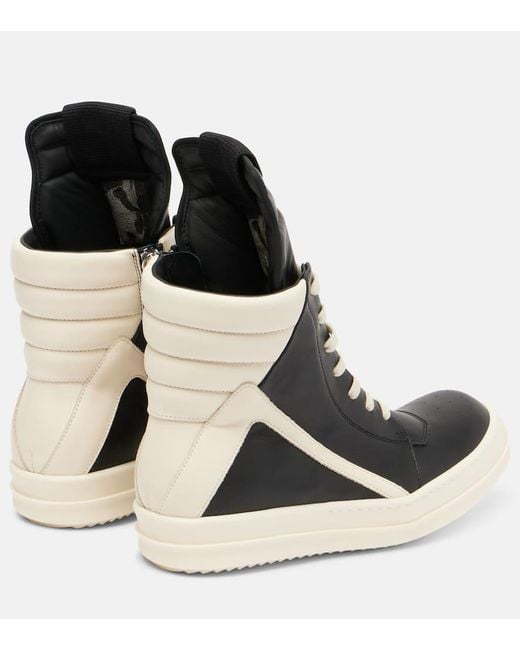 Rick Owens Black Sneakers Geobasket Aus Leder