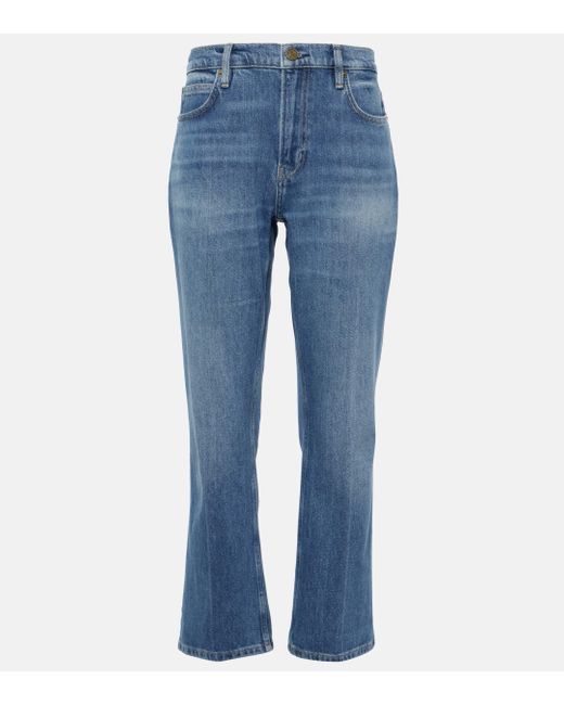 FRAME Blue 70's Cropped Bootcut Jeans