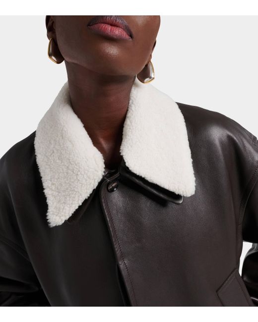 Bottega Veneta Black Shearling-trimmed Leather Jacket