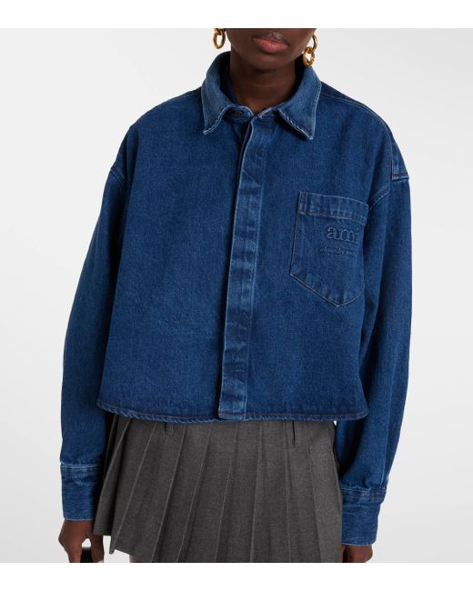 AMI Blue Cotton Denim Jacket