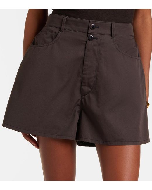 Lemaire Brown Cotton Twill Shorts