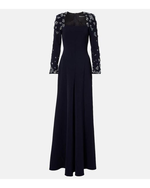 Marmar Halim Blue Embellished Gown