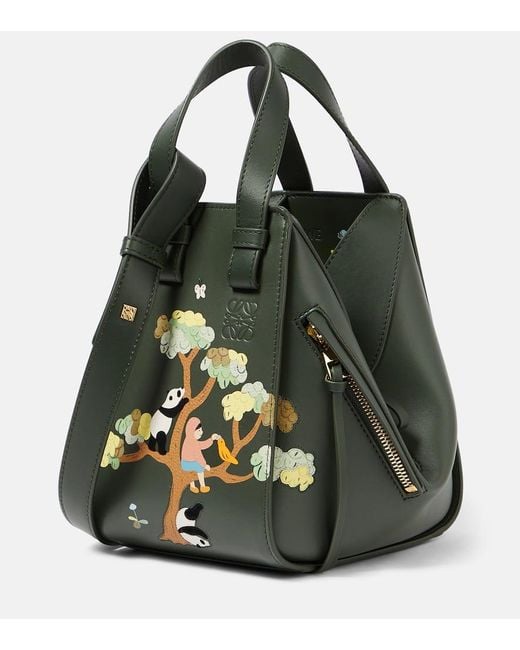 Loewe Green X Suna Fujita Hammock Panda Leather Shoulder Bag