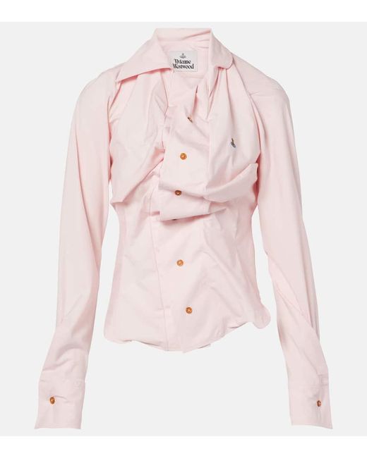 Camisa Orb De Algodon Asimetrica Vivienne Westwood de color Pink