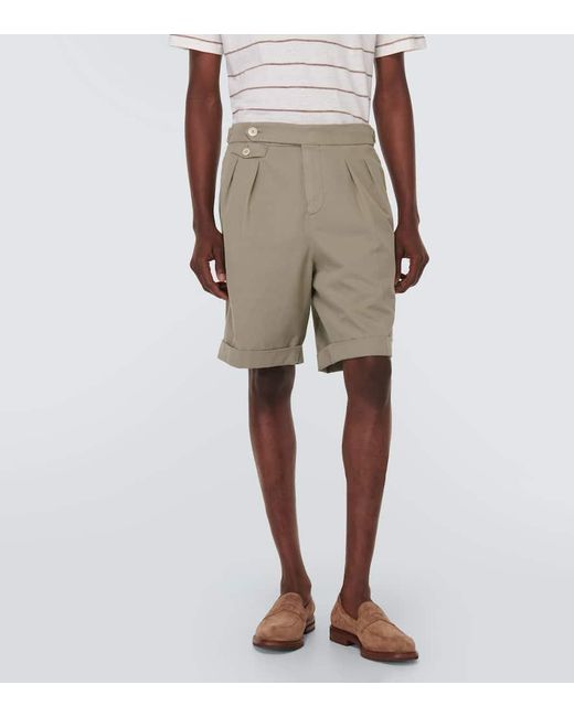 Brunello Cucinelli Bermuda-Shorts aus Baumwolle in Natural für Herren