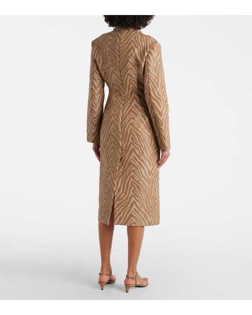 TOVE Natural Mira Cotton-Blend Jacquard Coat