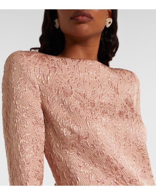 Valentino Pink Wool And Silk-Blend Matelasse Minidress