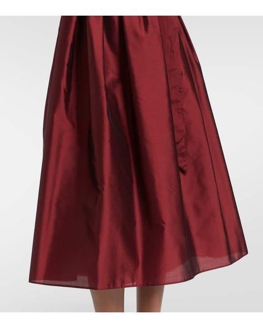 Max Mara Red Max Mara Perry Satin Midi Dress