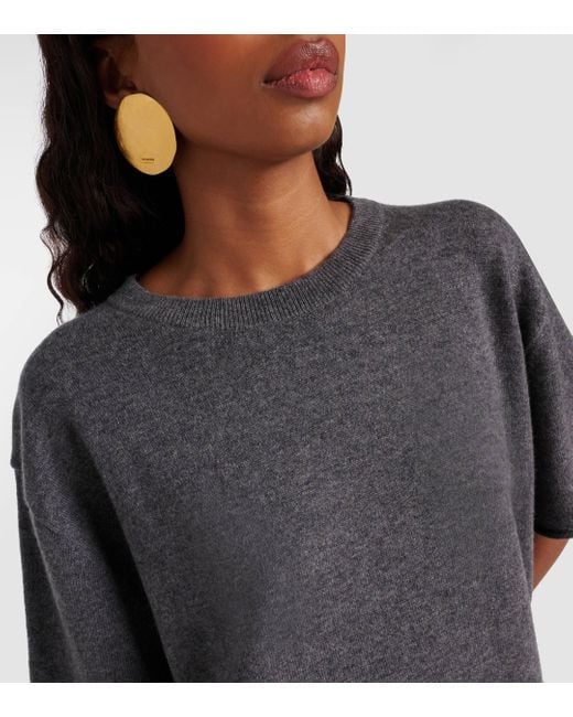Lisa Yang Gray Cila Knitted Cashmere T-shirt