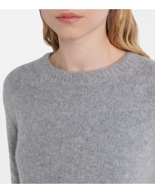 Lisa Yang Gray Mira Cashmere And Silk Sweater