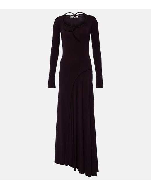 Victoria Beckham Black Twist-Detail Jersey Gown