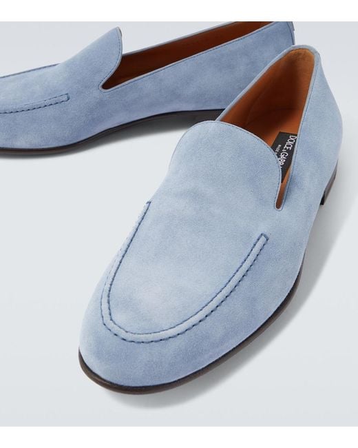 Dolce & Gabbana Blue Suede Loafers for men