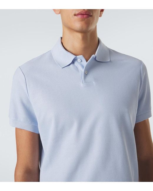 Dunhill Blue Cotton Polo Shirt for men
