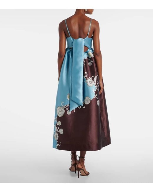 ALÉMAIS Blue Gia Printed Maxi Dress
