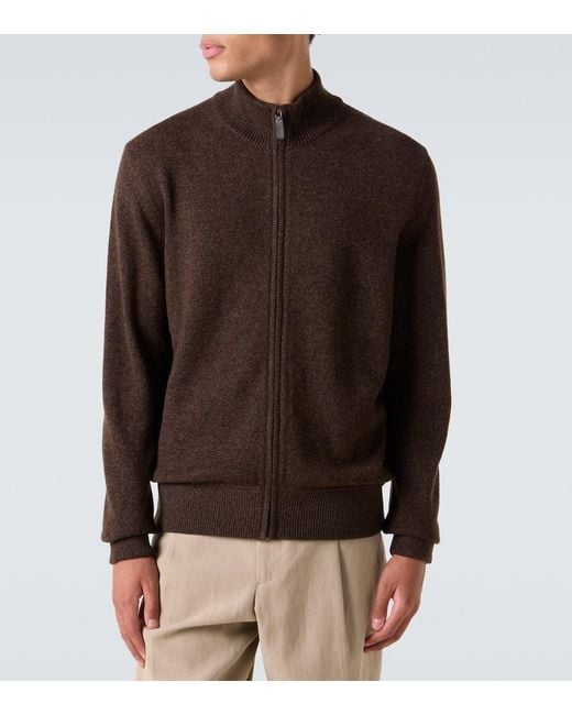 Cardigan De Lana Y Cachemir Con Cremallera Tod's de hombre de color Brown