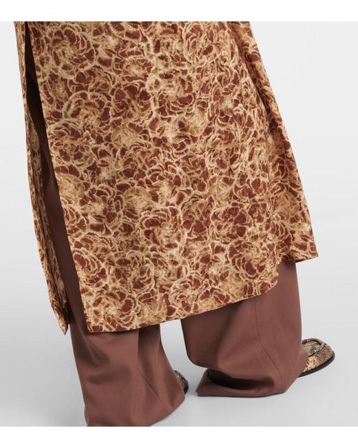 Dries Van Noten Natural Leopard-Print Coat