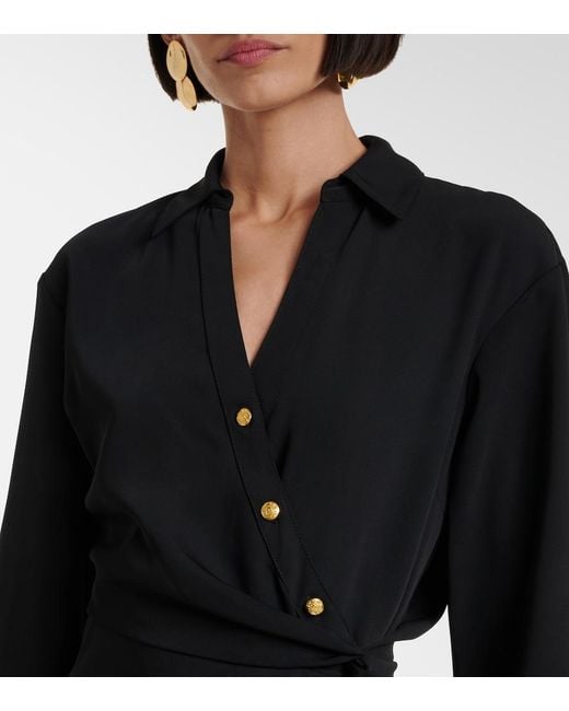 Veronica Beard Black Wright Wrap Dress