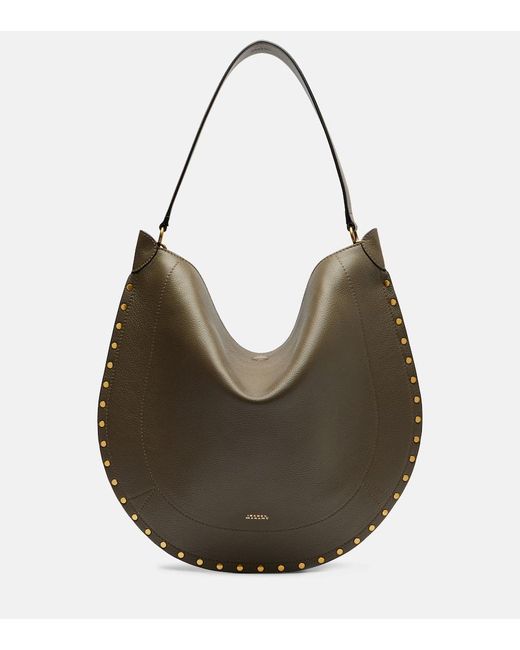 Isabel Marant Gray Schultertasche Oskan Large Aus Leder