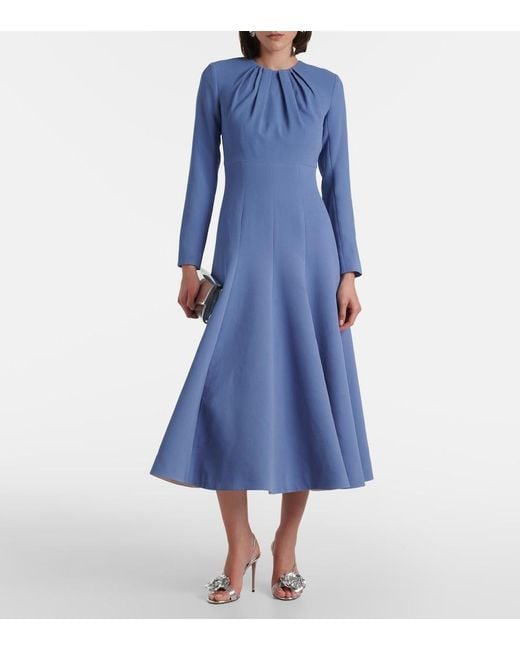 Emilia Wickstead Blue Belgium Dress - Women's - Polyester/elastane