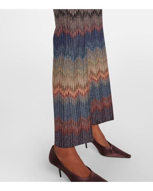 Missoni Gray Zigzag Lame Flared Pants