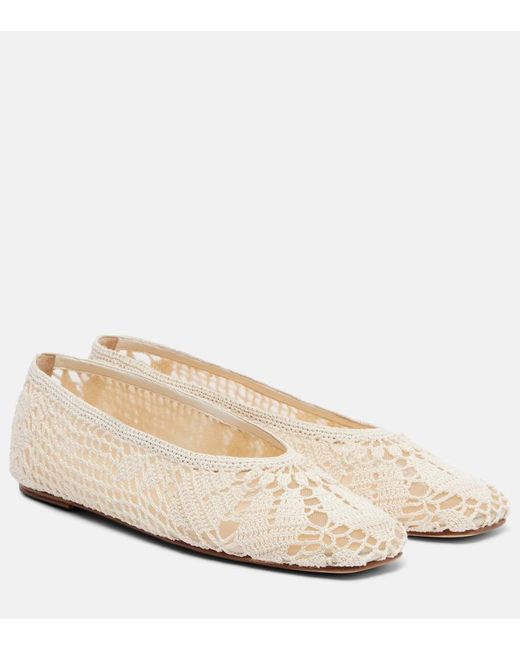 Magda Butrym Natural Crochet Ballet Flats