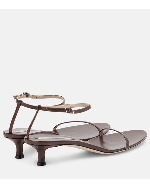 Christen Brown Double Strap 35 Leather Sandals
