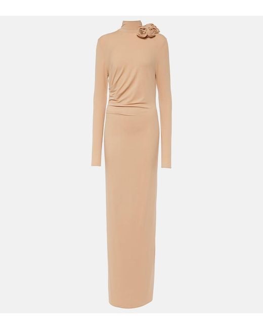 Magda Butrym Natural Floral-Applique Gown