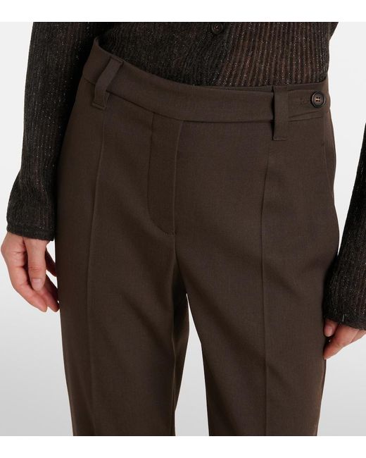 Brunello Cucinelli Brown Monili Wool Slim Pants