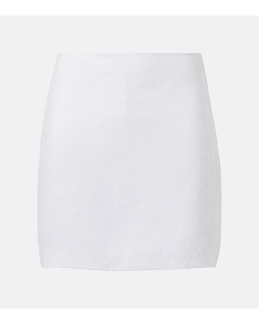 Posse White Alice Linen Miniskirt