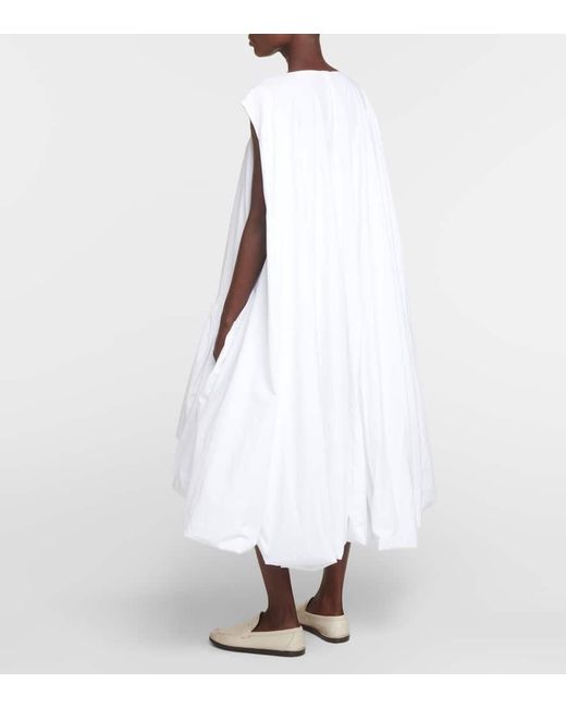Vestido midi Tadao de popelin de algodon The Row de color White