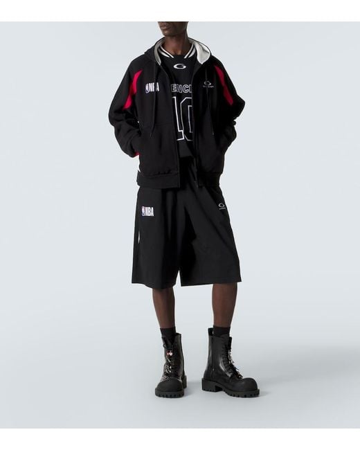 Balenciaga Black X Nba Logo Cotton Jersey T-Shirt for men