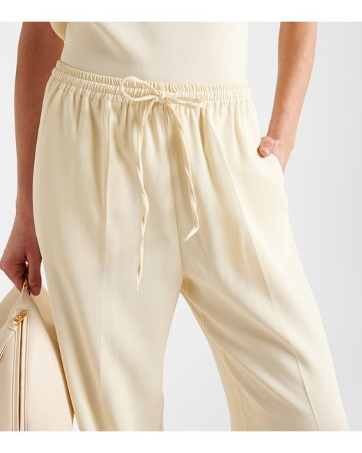 Asceno Natural Aurelia Crepe Straight Pants