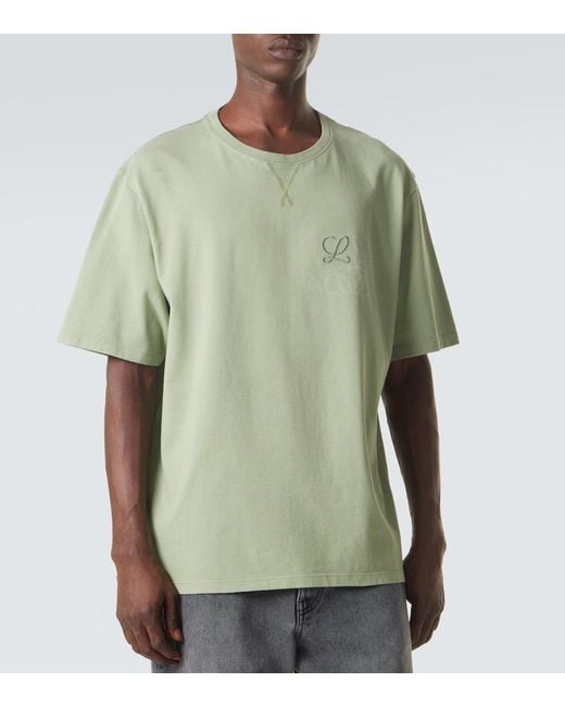 Loewe Green Anagram Cotton Jersey T-Shirt for men