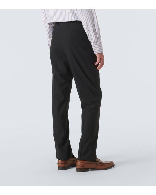 Pantalones chinos slim de lana Kiton de hombre de color Black