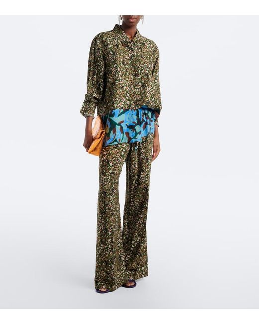 Dries Van Noten Green Printed Shirt