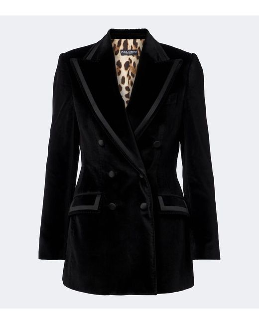 Dolce & Gabbana Black Cotton And Silk-Blend Velvet Blazer