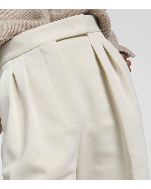 Pantaloni a gamba larga Zinnia in jersey di Max Mara in White