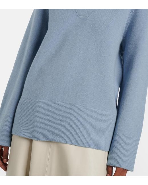 Vince Blue Wool And Cashmere-Blend Polo Sweater